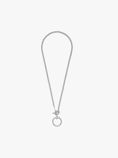 T-bar O-pendant sterling silver necklace