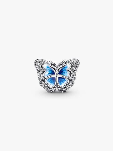 Charm Brilhante de Borboleta Azul