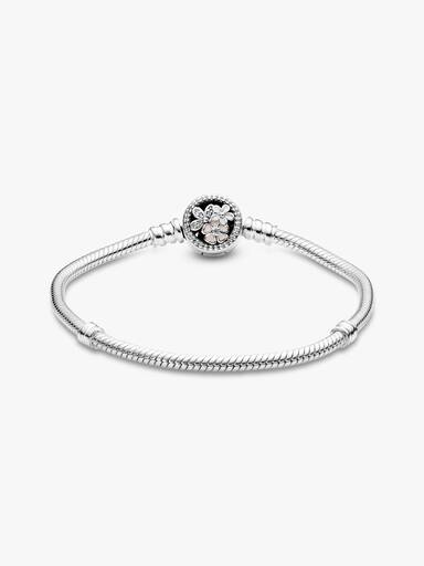 Pulseira Corrente Snake Pandora Moments Flor Clasp