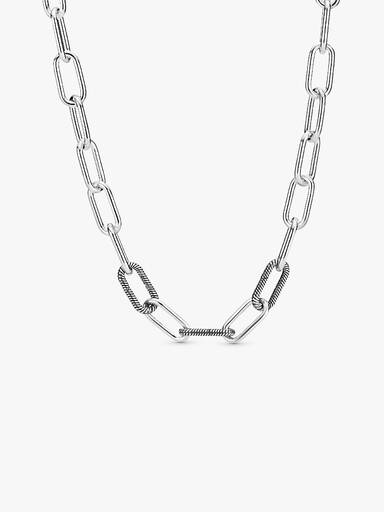 Sterling silver medium link necklace