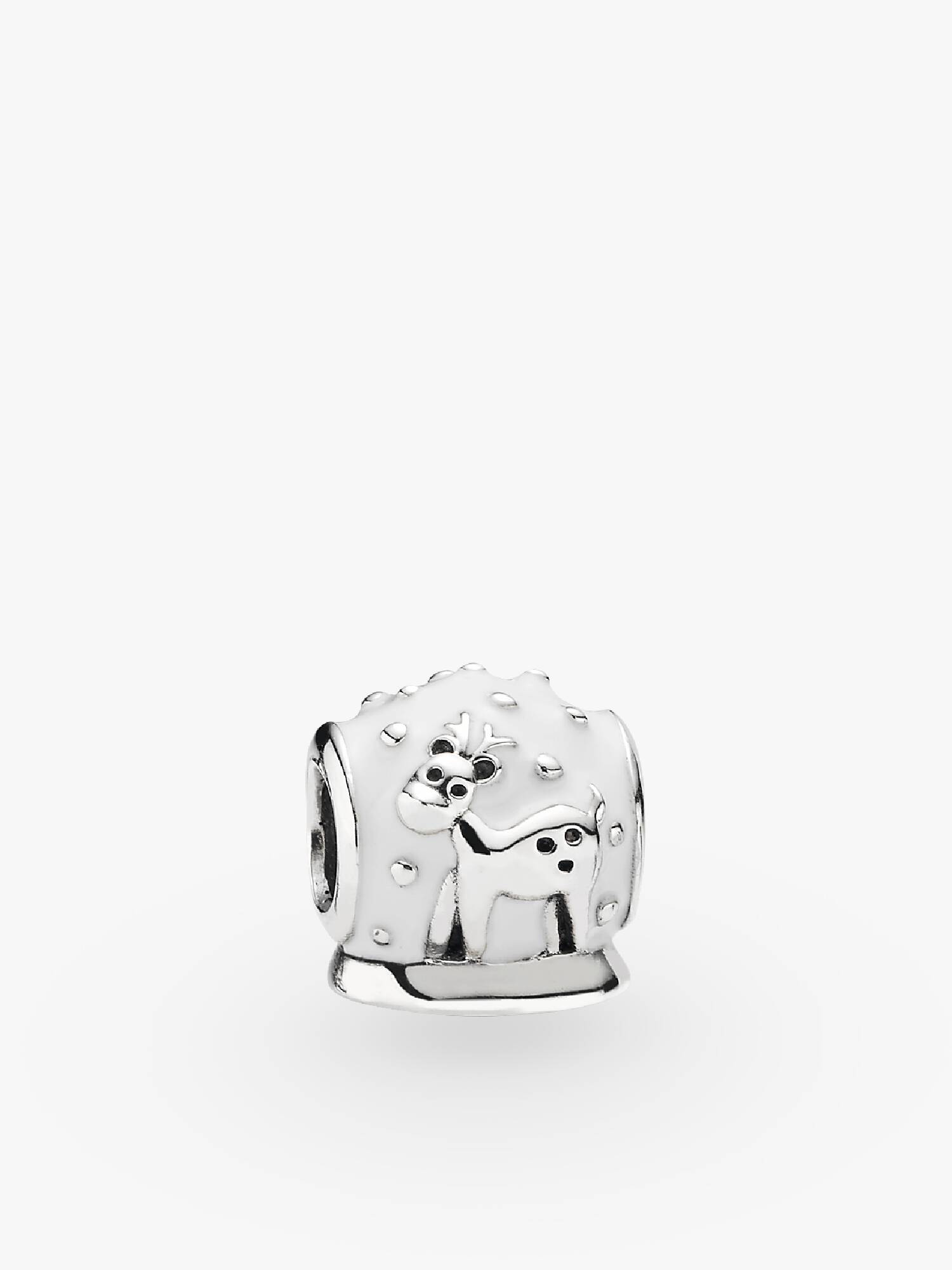 Snow Globe Charm, Branco Esmalte