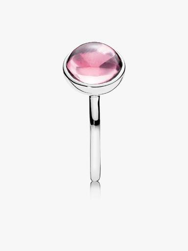Anel Poetic Droplet, Rosa Zircônia Cúbica