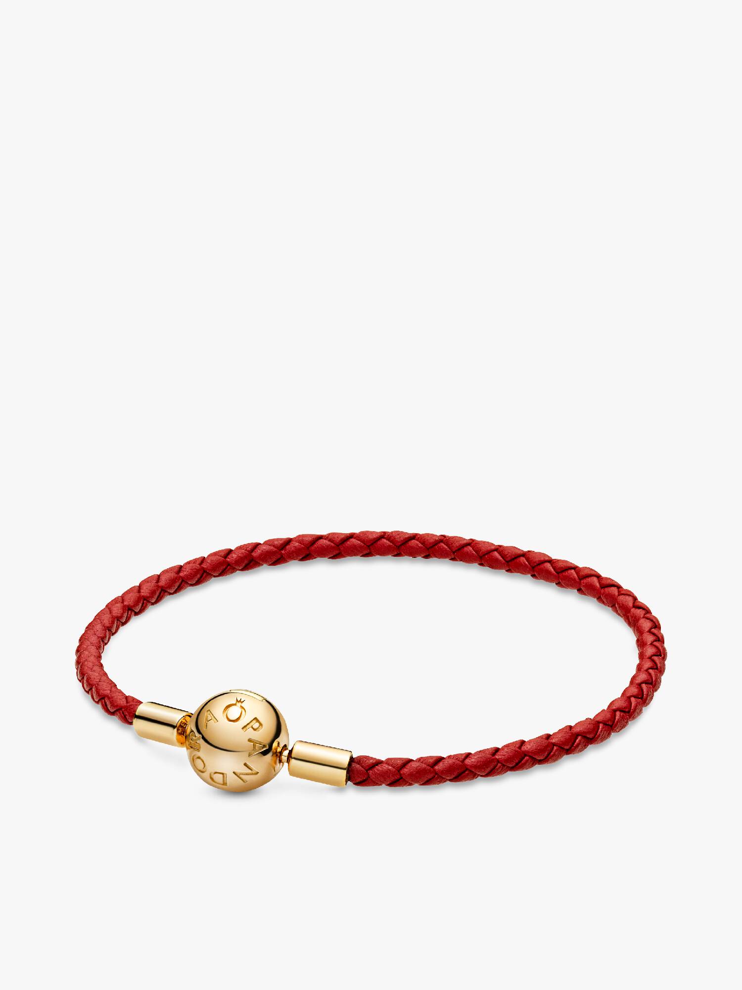 Pulseira em Couro Trançado Vermelho Pandora Moments