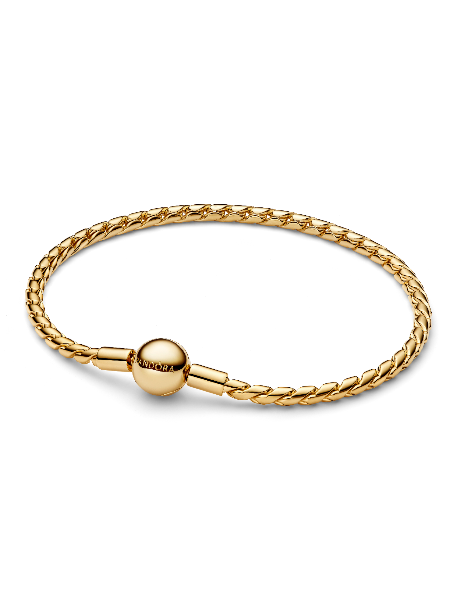 Bracelete Corrente Texturizada e Fecho Esférico