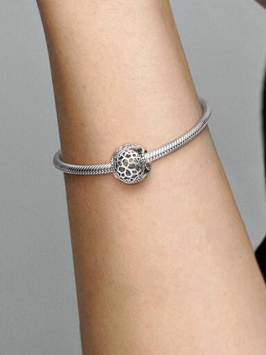 Openwork flower silver charm