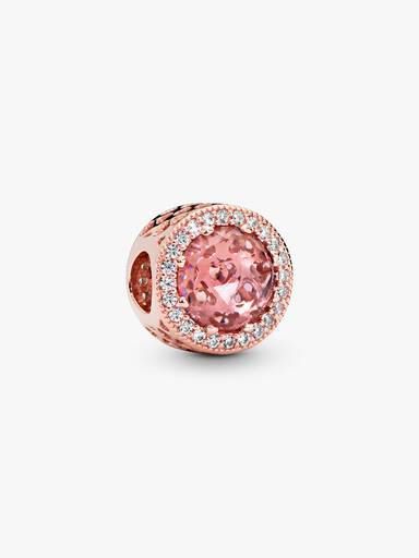 Charm Cristal Rosa Brilhante
