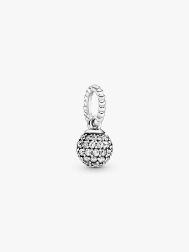 Charm Pendente Esfera Brilhante, em Pavé