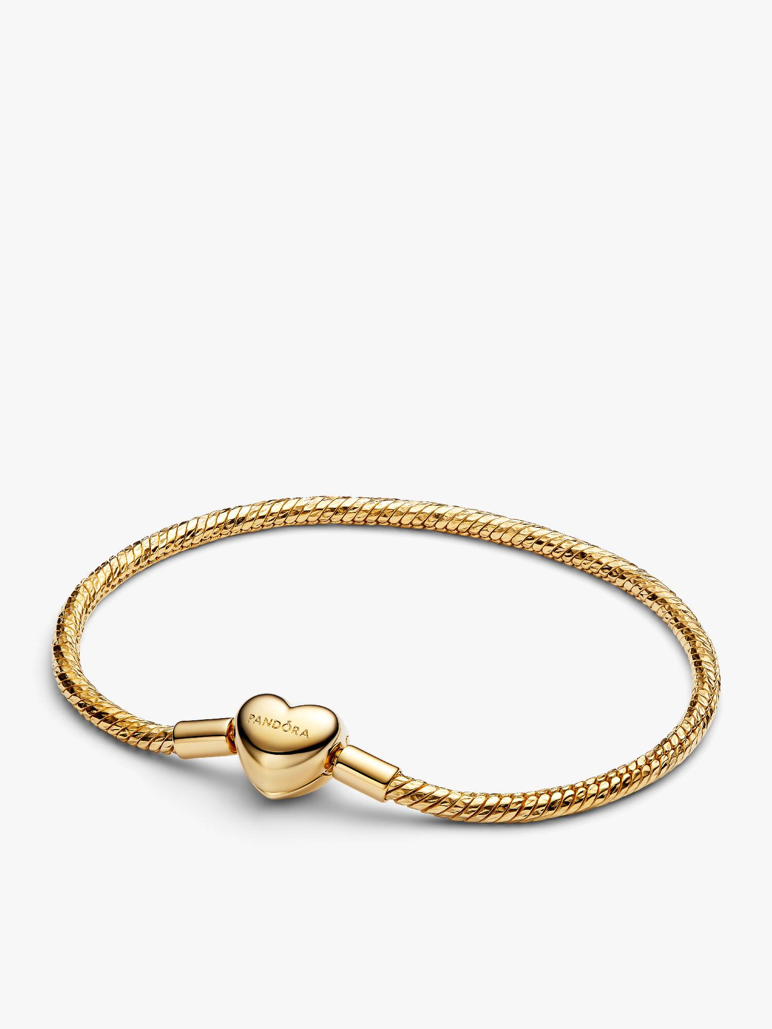 Pulseira Corrente Snake Facetada e Fecho de Coração