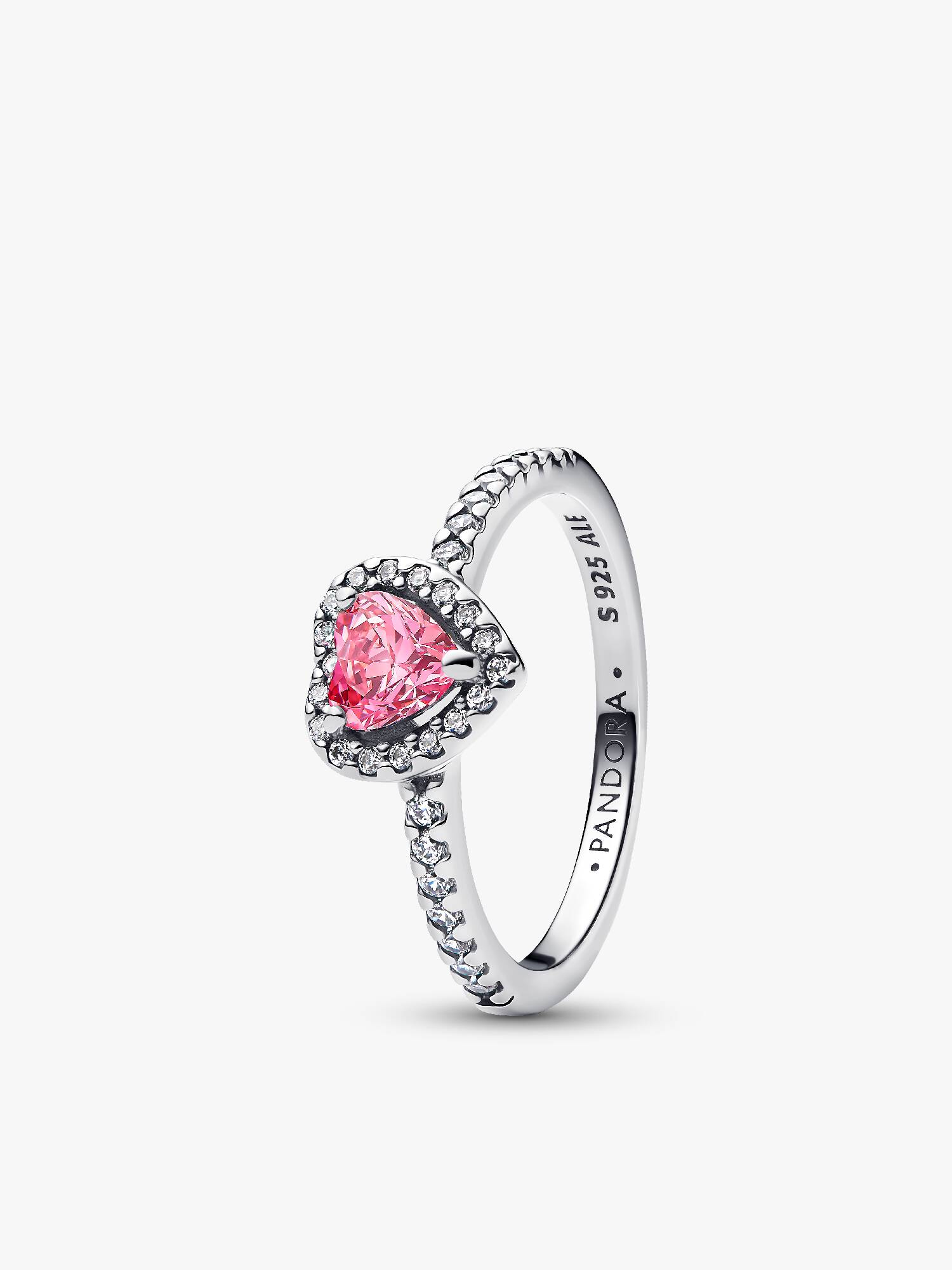 Anel Coração Rosa Elevado
