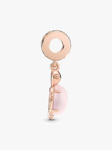 Charm Pendente Tartaruga Marinha em Murano Rosa