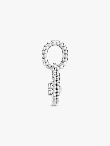Heart sterling silver dangle with milky white crystal