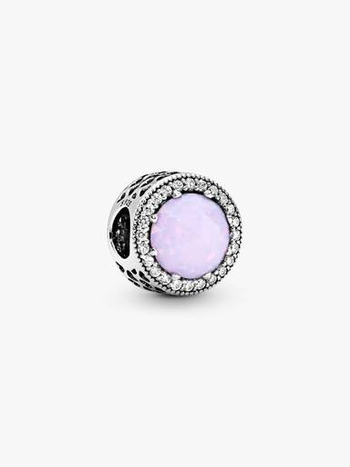 Charm Cristal Rosa Brilhante