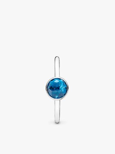 Anel December Droplet, London Azul Cristal