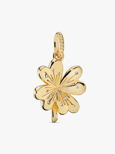 Clover Pandora Shine pendant with clear cubic zirconia