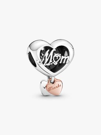 Charm de coração Obrigado Mãe