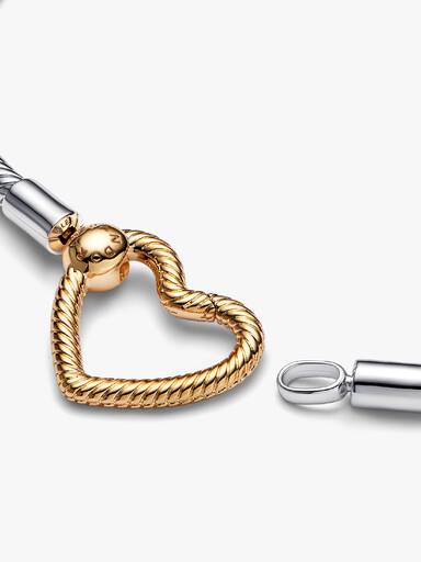 Pulseira Corrente Snake com Fecho de Coração Vazado