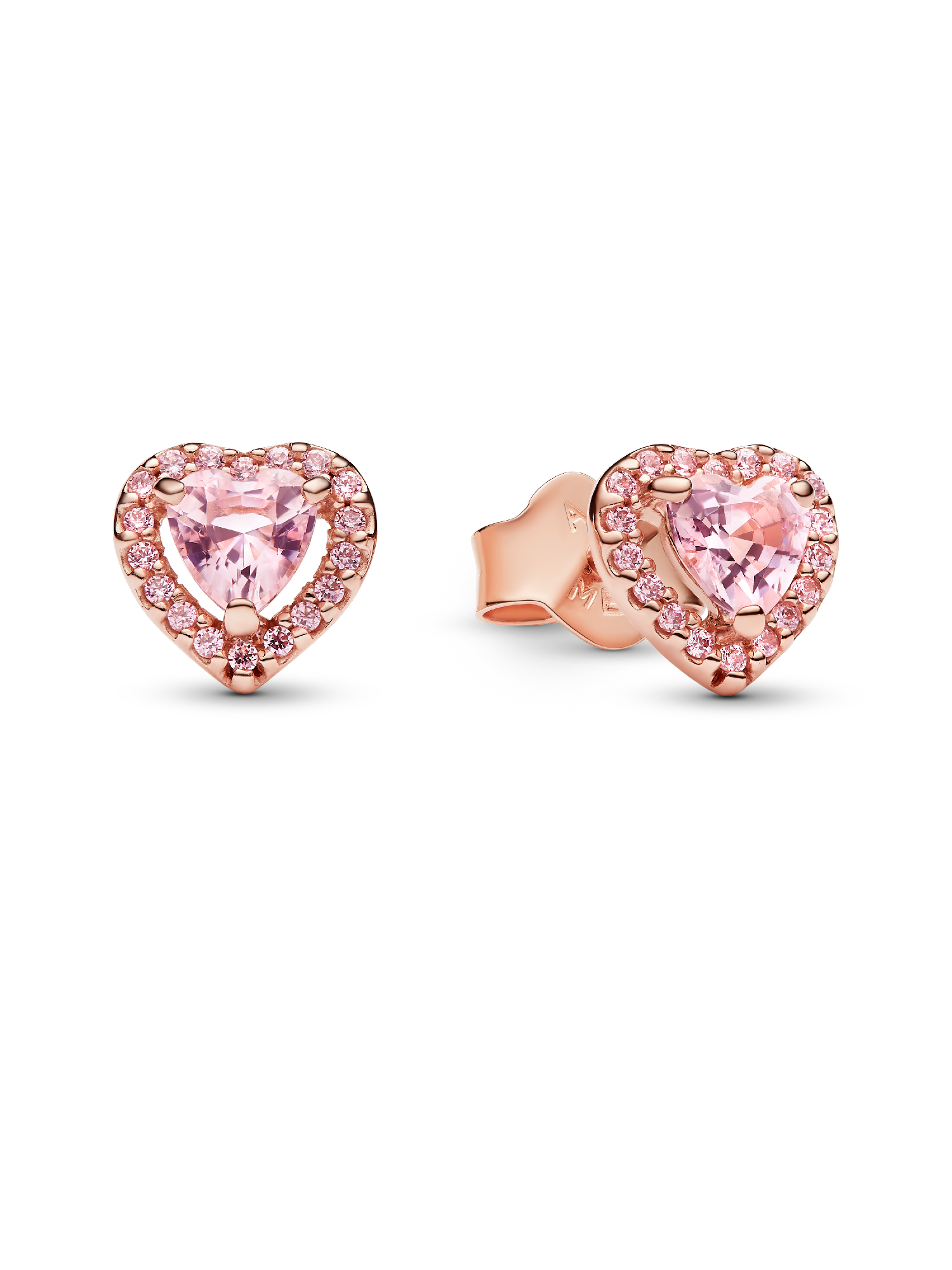 Brincos Coração Rosa Elevado