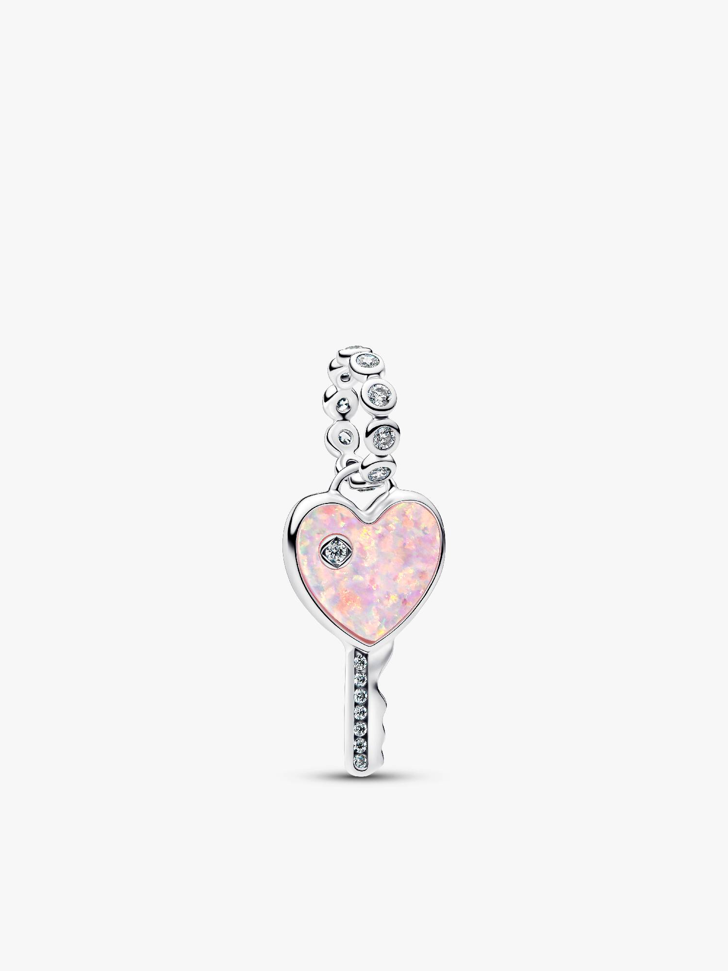 Charm pendente com chave de coração fruta-cor.