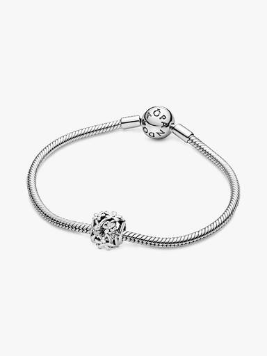 Daisy sterling silver charm with white enamel