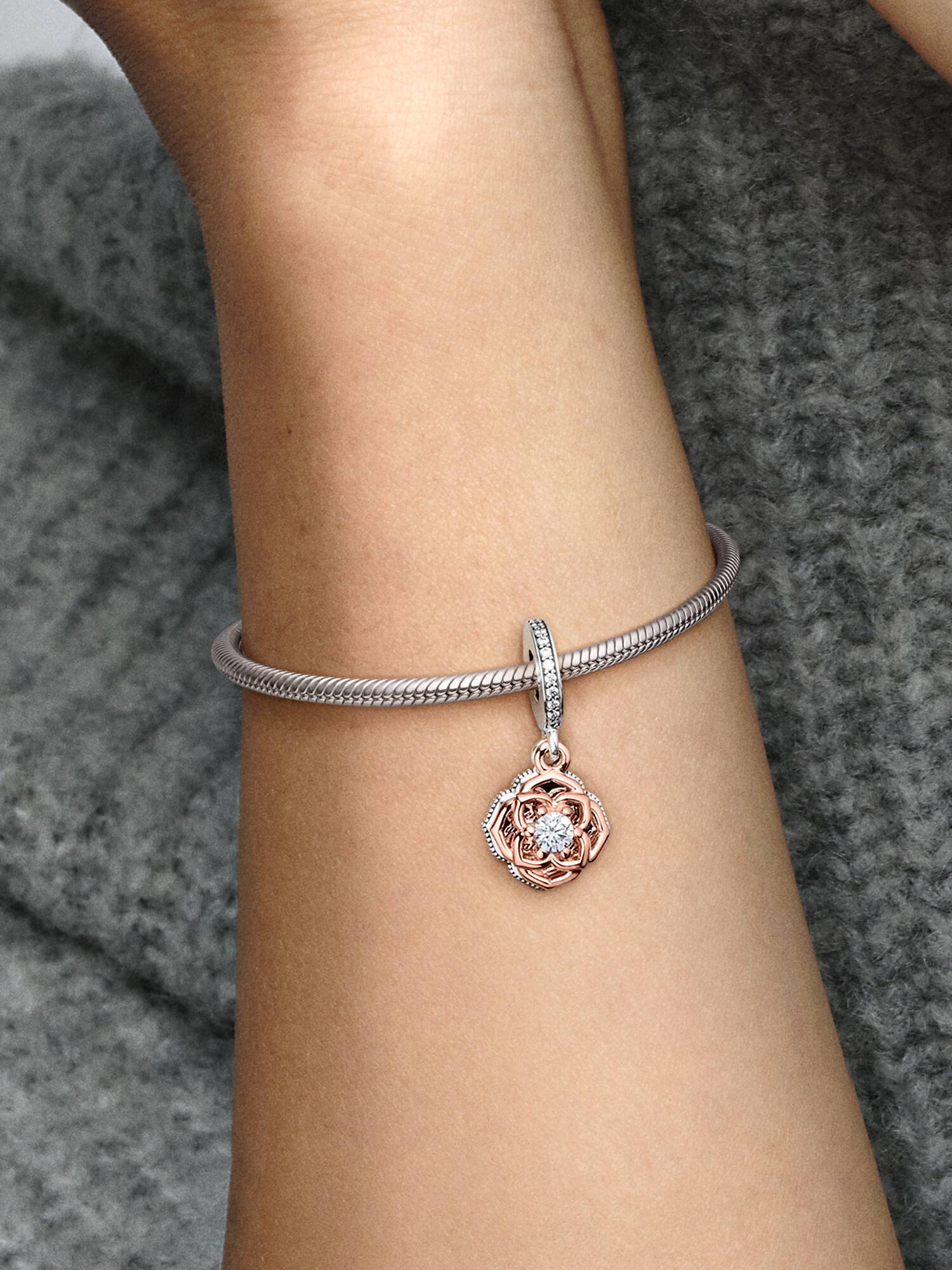 Bicolor Rosa Charm Pendente