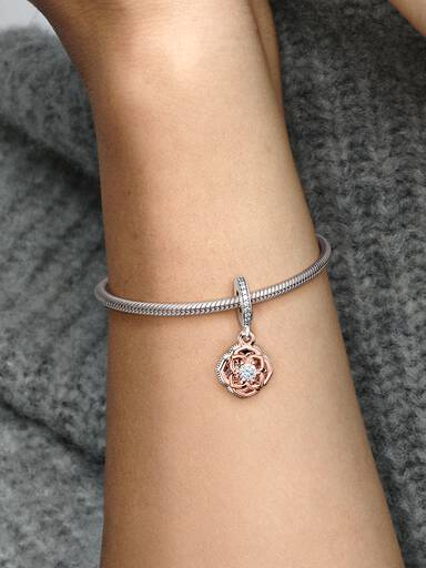 Bicolor Rosa Charm Pendente