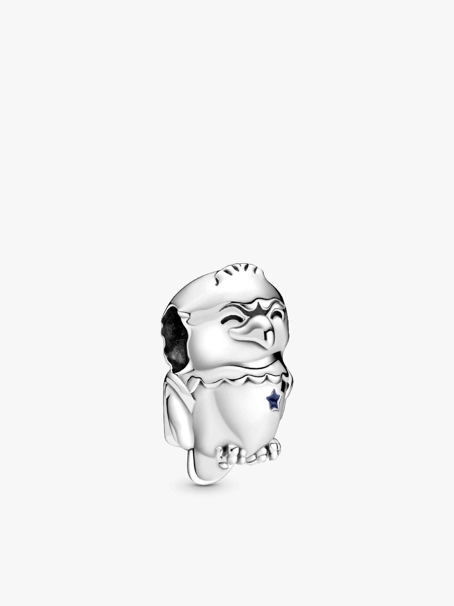 American bald eagle sterling silver charm with white, red and blue enamel