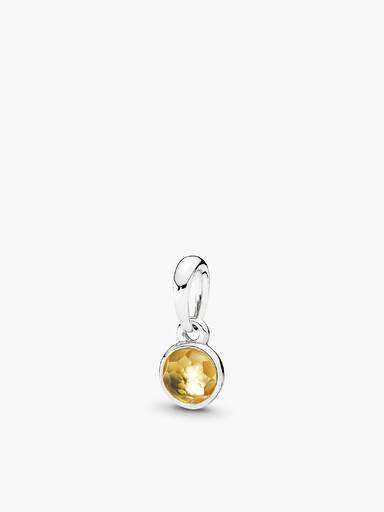 November birthstone silver pendant with citrine