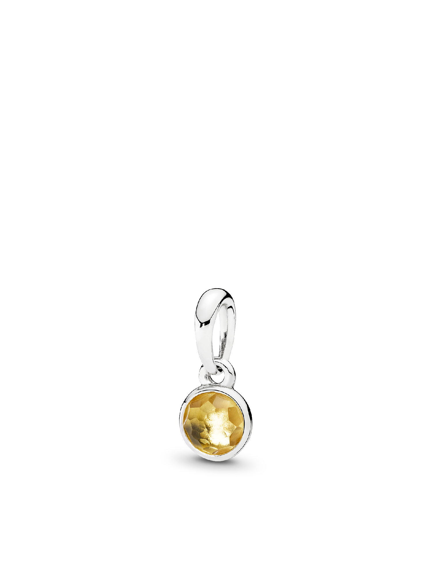 November birthstone silver pendant with citrine