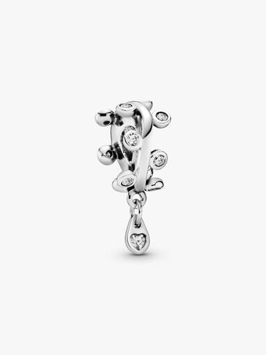 Chandelier silver spacer with clear cubic zirconia