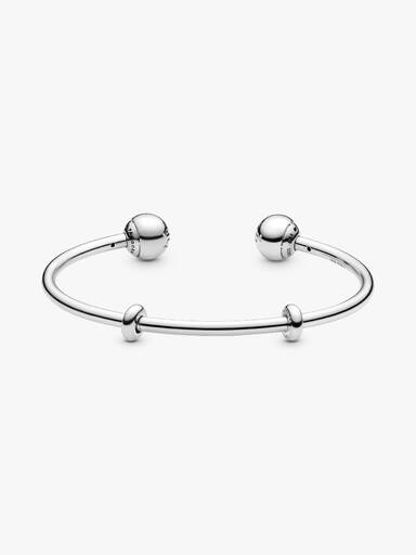 Bracelete Rígido Aberto entre Esferas