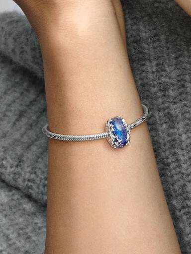 Charm de Murano Azul Galáxia e Estrela