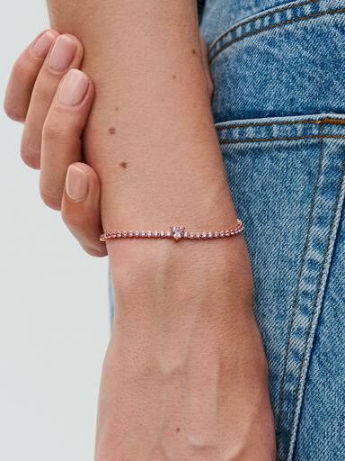 Pulseira Riviera de Coração brilhante