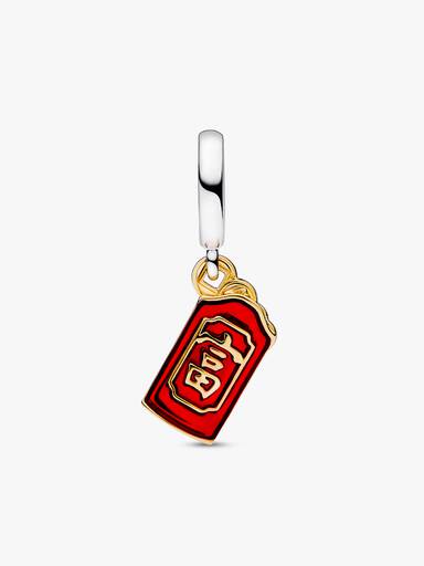 Charm pendente de envelope vermelho de dois tons