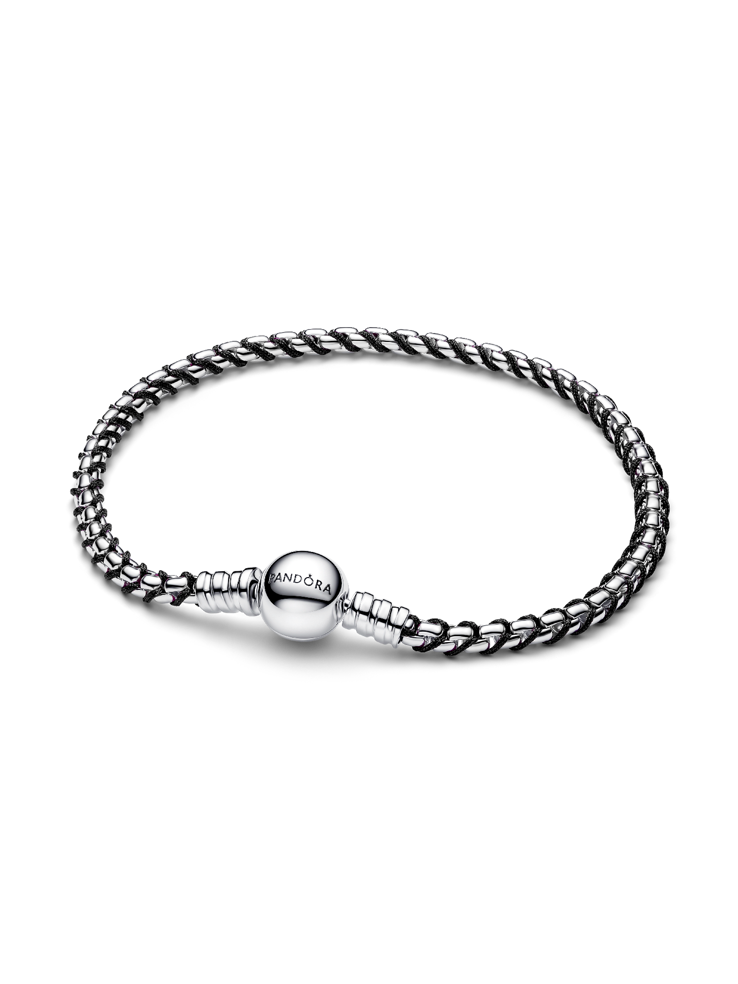 Pulseira Corrente Snake Cordão Preto