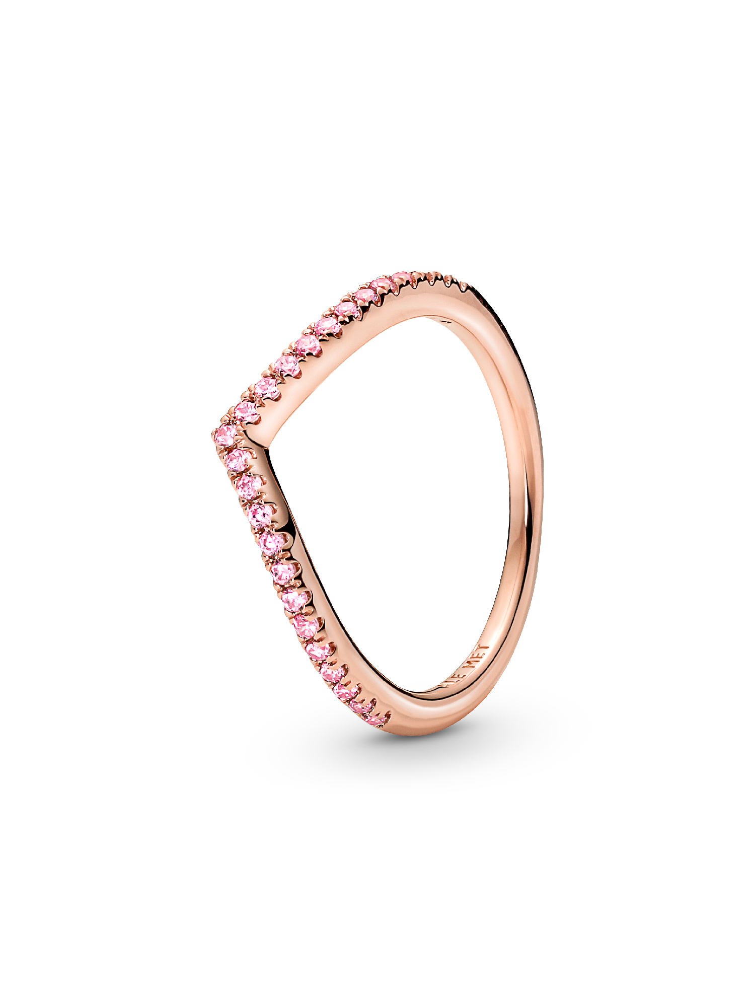 Anel Chevron Desejo Brilhante Rosa