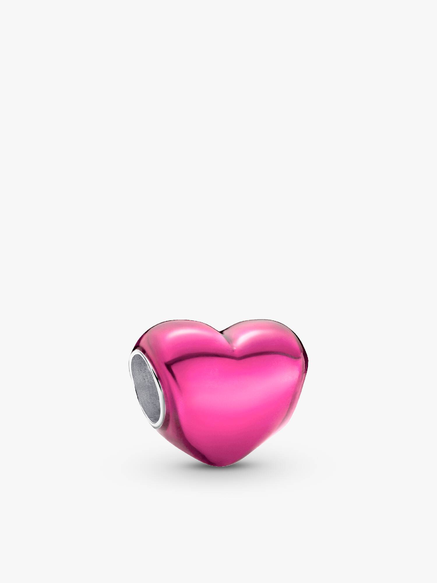 Charm Coração Rosa Metálico