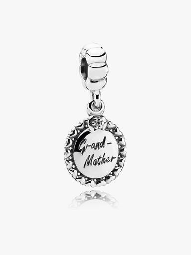 Grandmother silver dangle with cubic zirconia