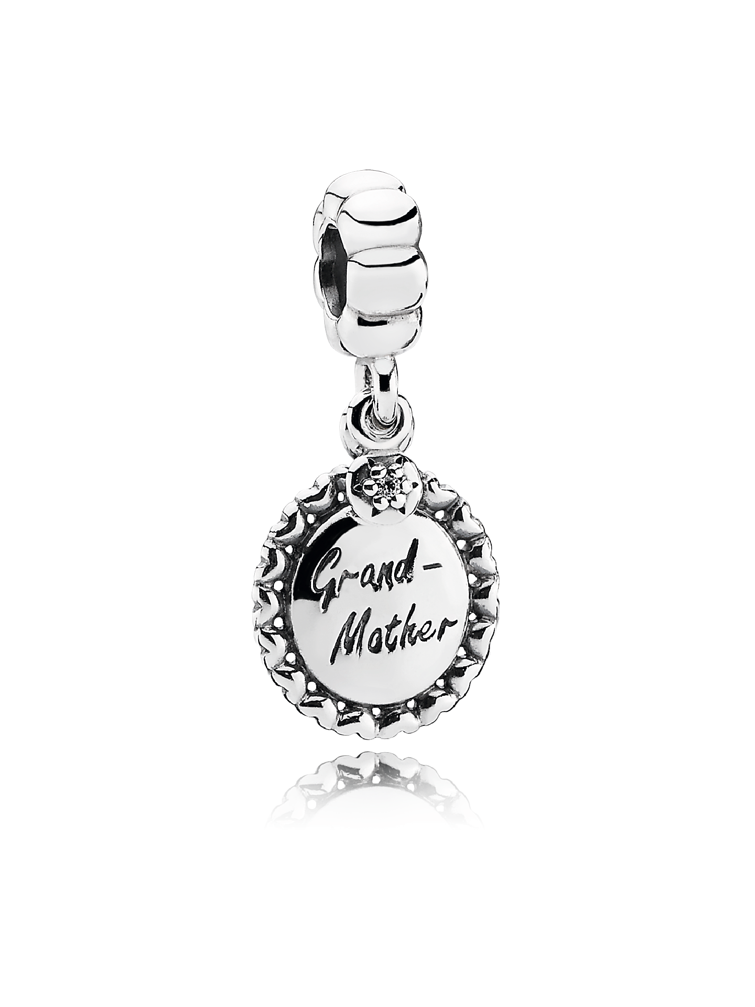 Grandmother silver dangle with cubic zirconia