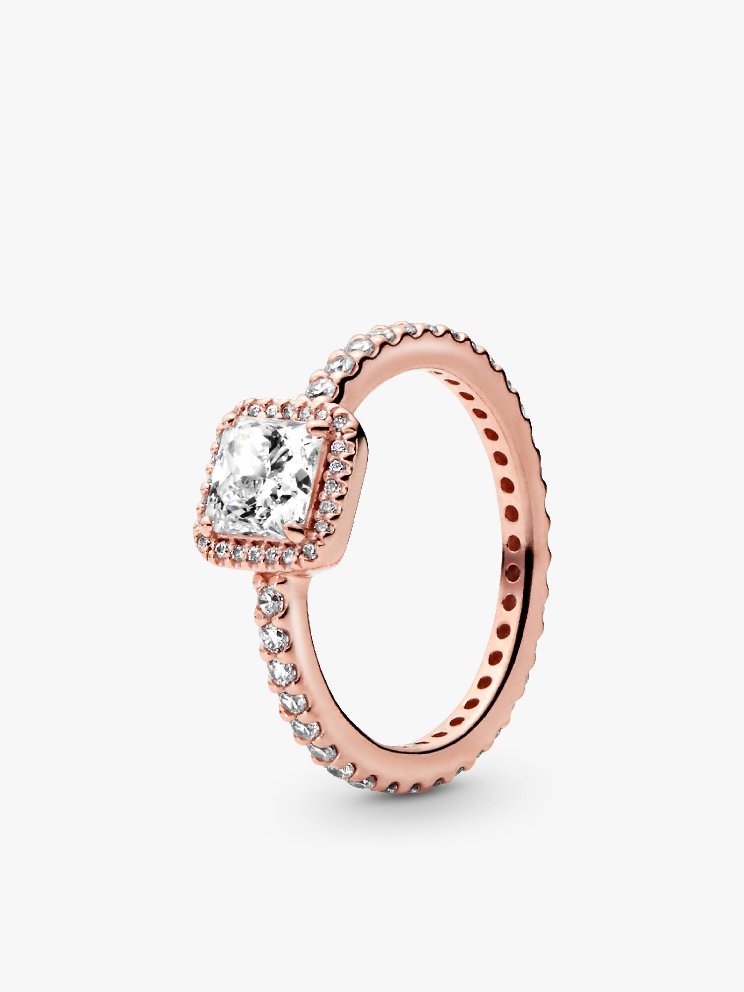 Anel Quadrado Sparkle Halo