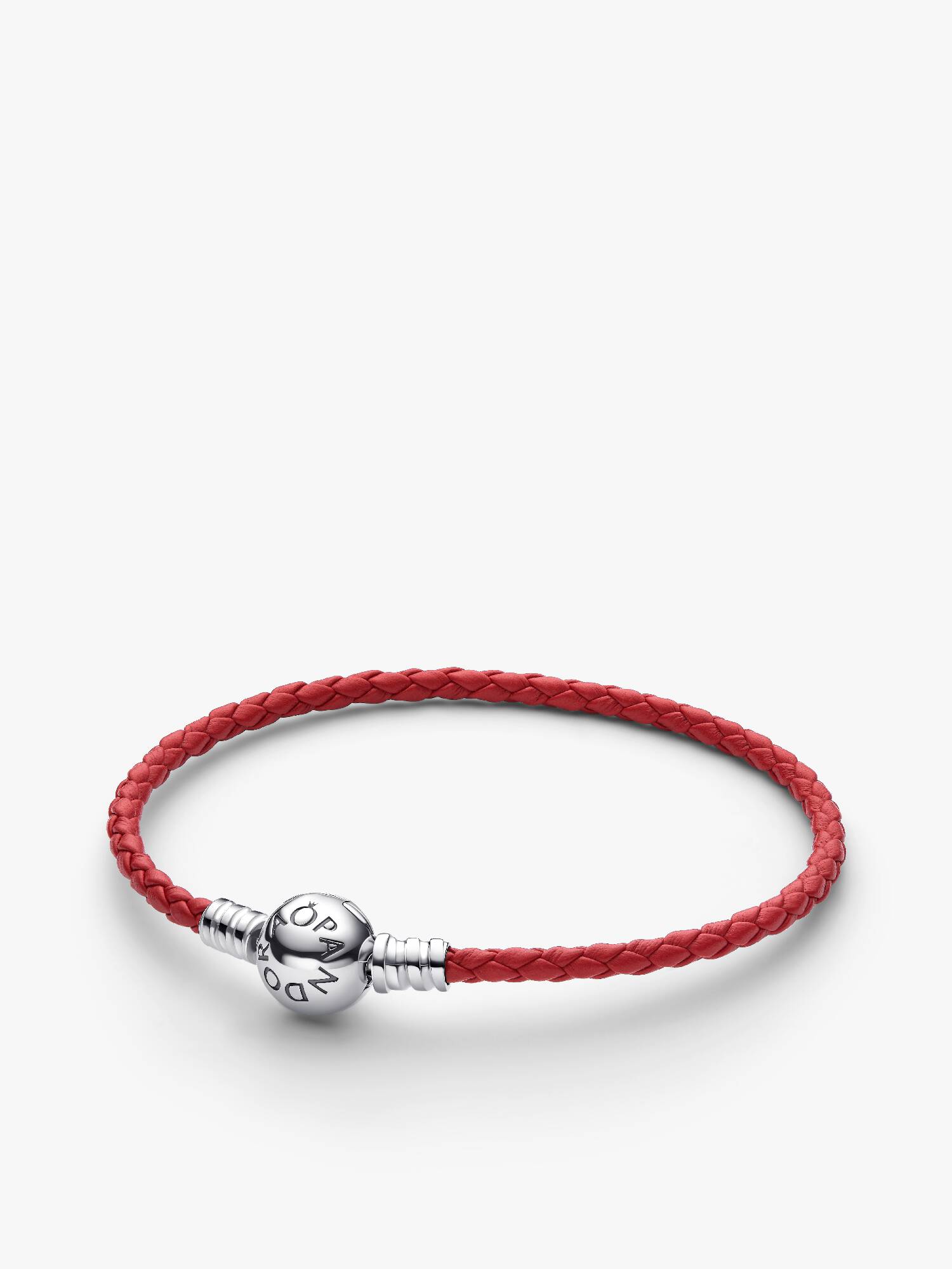 Pulseira de Couro Trançado Vermelho