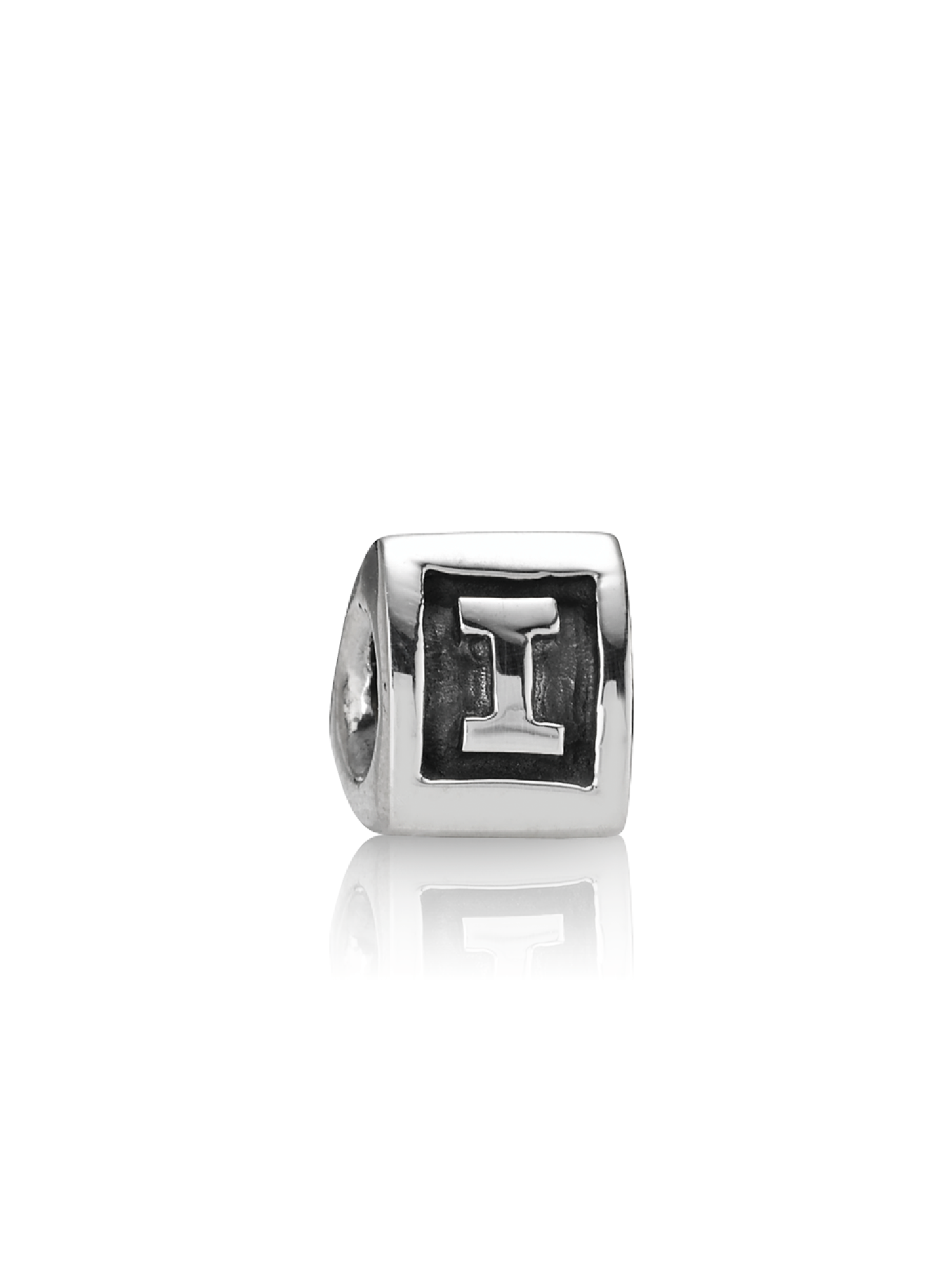 Capital I silver charm