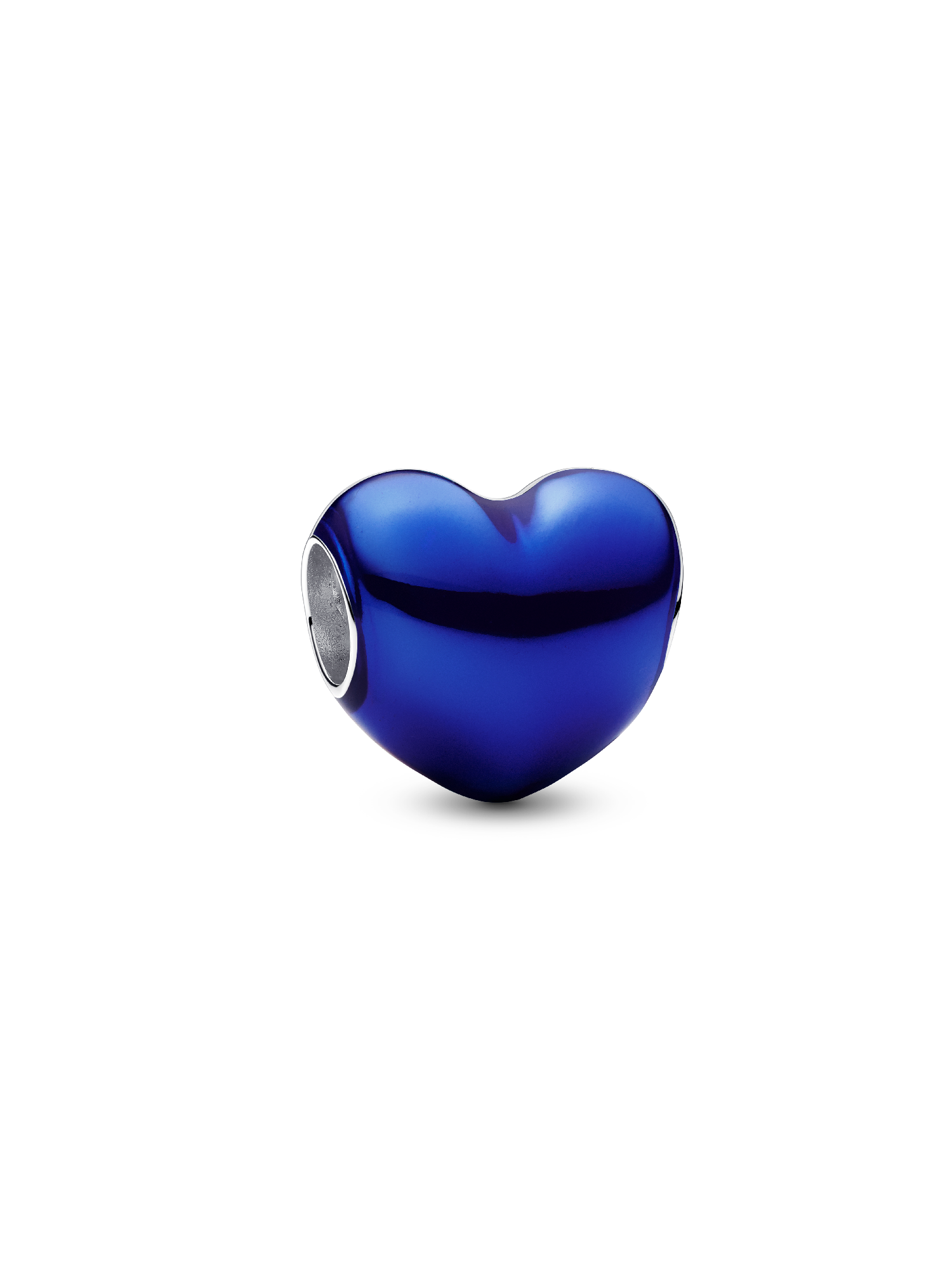 Charm de coração azul metalizado
