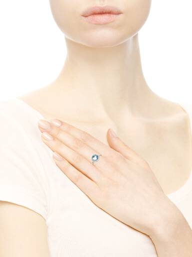 Anel Poetic Droplet, Aqua Azul Cristal