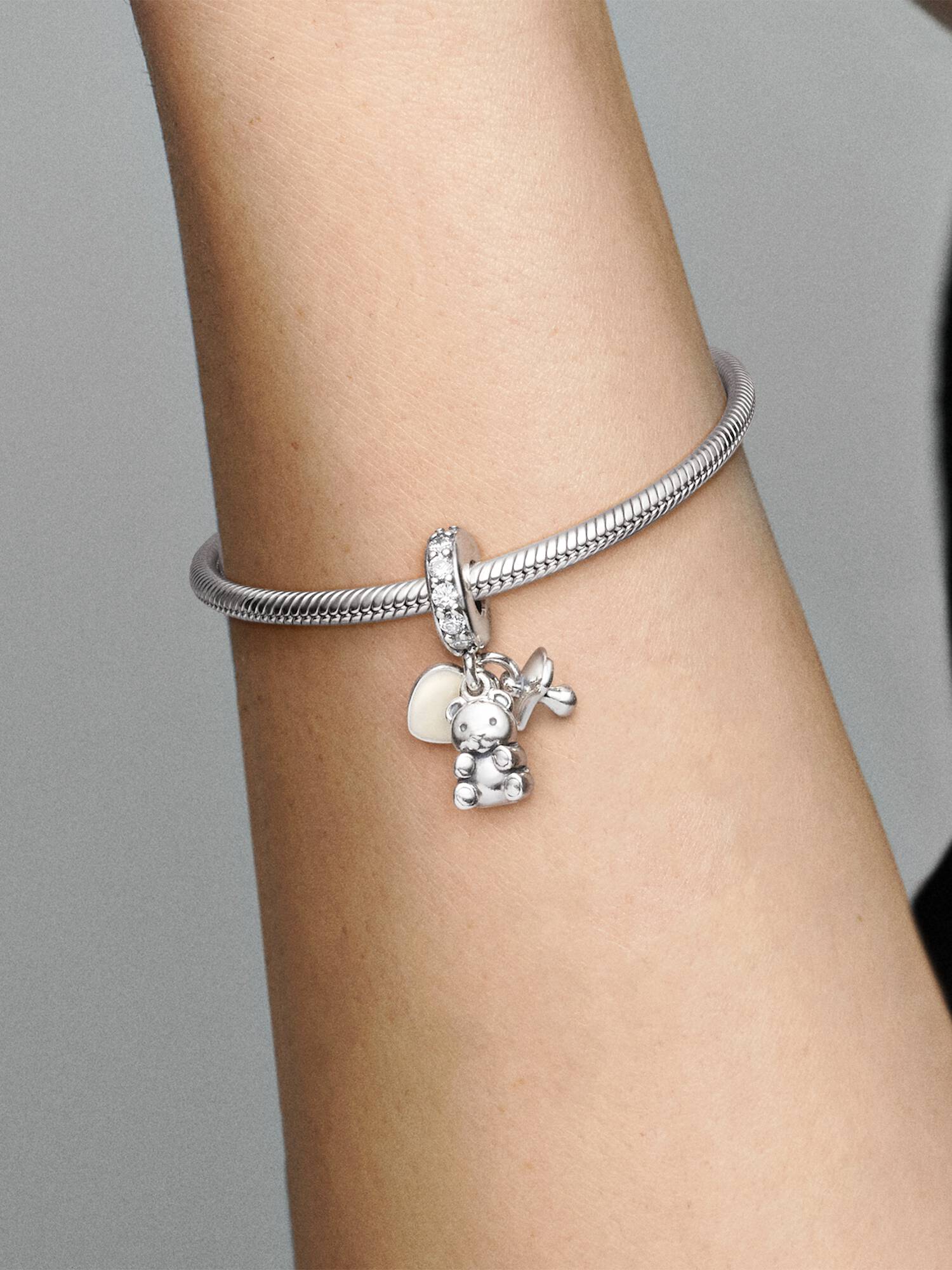Charm pendente de urso de pelúcia para bebê