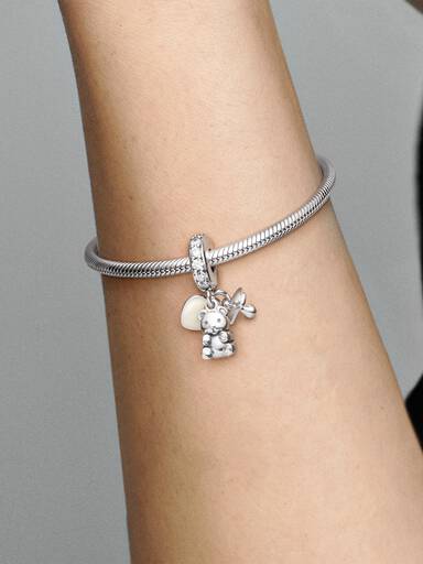 Charm pendente de urso de pelúcia para bebê
