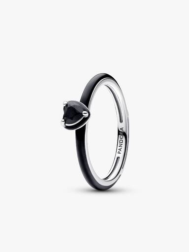 Anel de Coração Chakra Preto Pandora ME