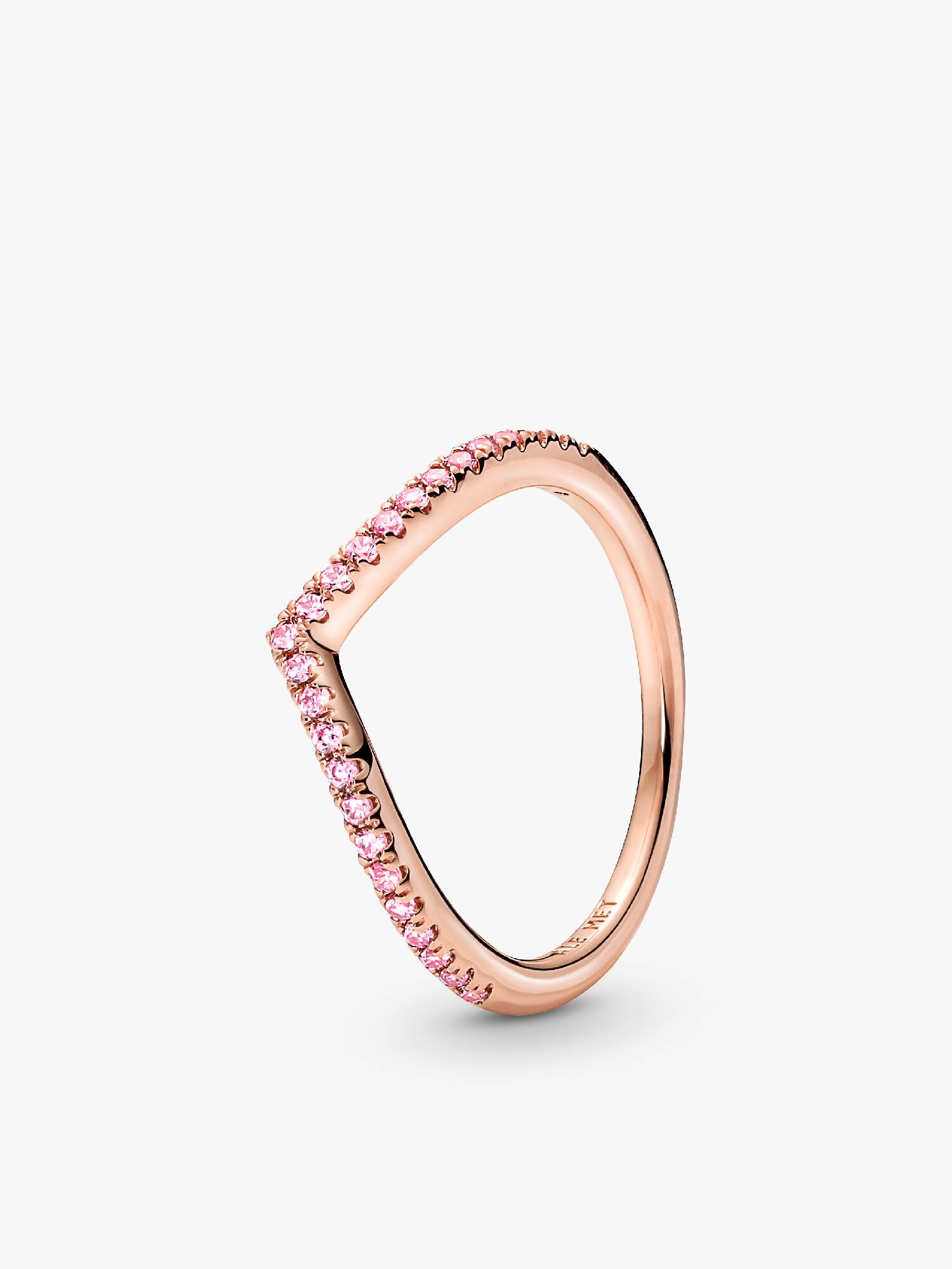 Anel Chevron Desejo Brilhante Rosa