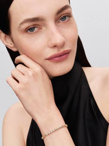 Pulseira de Riviera Baguette Brilhante