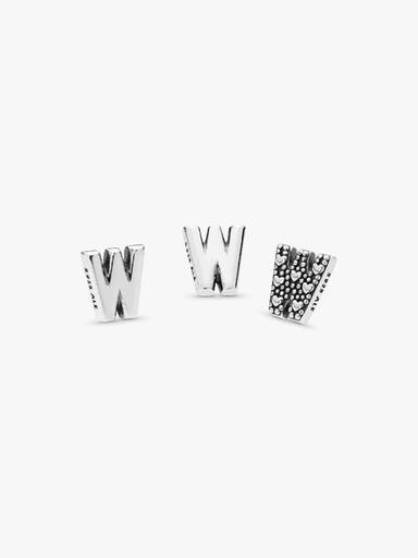 Letter W silver petite element