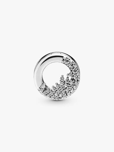 Sterling silver clip with clear cubic zirconia